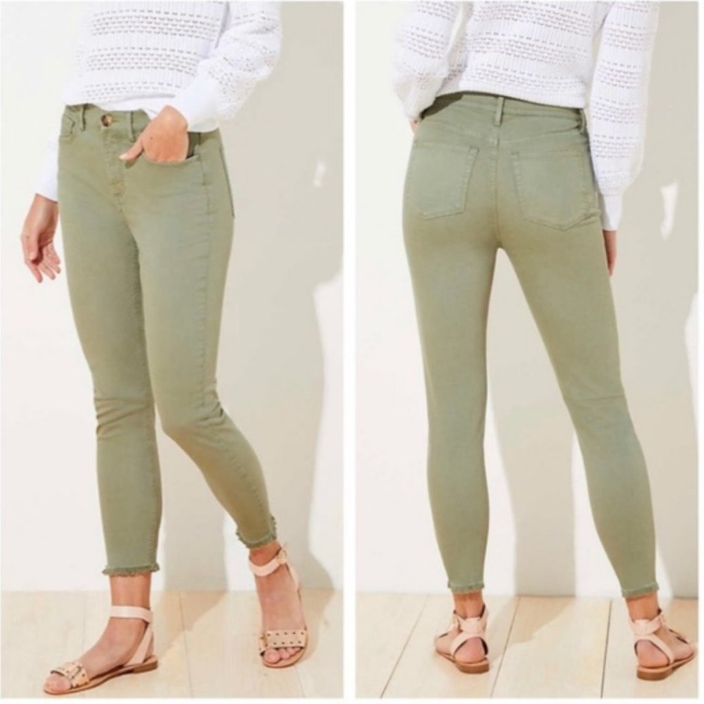 LOFT High Waist Skinny Crop Pants